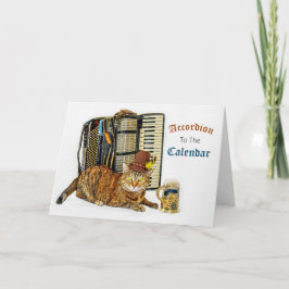 おもしろいなアコーディオンの子猫の誕生日 カード
