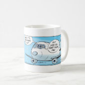 おもしろいなアヒルおよびパイロットの漫画のマグ コーヒーマグカップ (正面右)