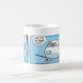 おもしろいなアヒルおよびパイロットの漫画のマグ コーヒーマグカップ (中央)