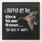 おもしろいなアヒルの狩りの引用文のマガモのアヒルの盲目のスポーツ ガラスコースター (正面)