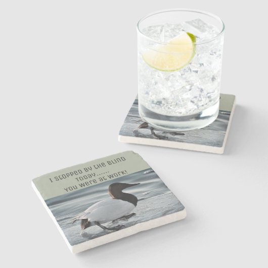 おもしろいなアヒルの狩りの石のコースター ストーンコースター (横)