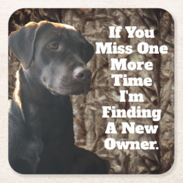 おもしろいなアヒルの狩りチョコレート実験室の迷彩柄のコースター スクエアペーパーコースター