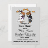 おもしろいなアメリカヘラジカの結婚式の漫画 インビテーションポストカード (正面/裏面)