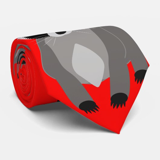 おもしろいなアライグマのカスタム色 ネクタイ (ロール)