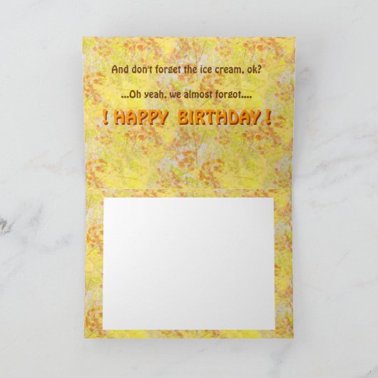 おもしろいなアライグマのバースデー・カード2 カード (内部)