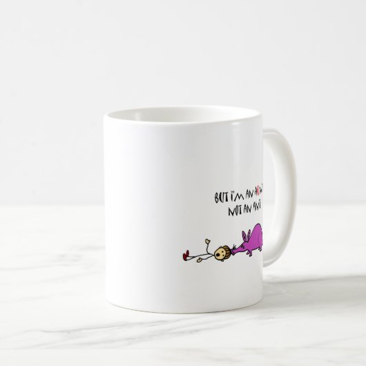 おもしろいなアリクイの食べ物の叔母さんのない蟻の漫画 コーヒーマグカップ (正面右)