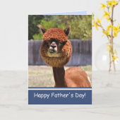 おもしろいなアルパカとの幸せな父の日! カード (黄色い花)