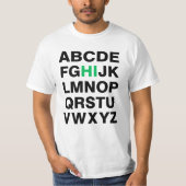 おもしろいなアルファベット"こんにちは"グラフィック Tシャツ (正面)