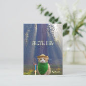 おもしろいなアースデーアメリカのゴシック様式緑猫 ポストカード (スタンド正面)