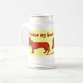 おもしろいなウインナー犬のビールのジョッキのデザイン ビールジョッキ (正面左)