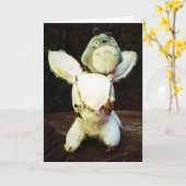 おもしろいなウサギのバースデー・カード。 異常があって下さい カード (黄色い花)