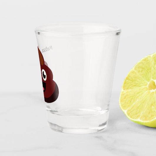 おもしろいなウンチの名前をカスタムするの小グラス ショットグラス (右)