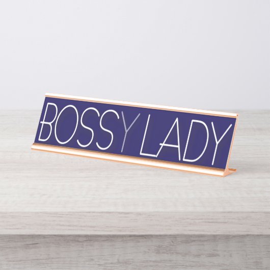 おもしろいなオフィスのユーモアのボス(y)女性 デスクネームプレート (正面)