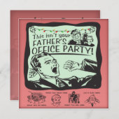 おもしろいなオフィスの休日のパーティ! 招待状 (正面/裏面)