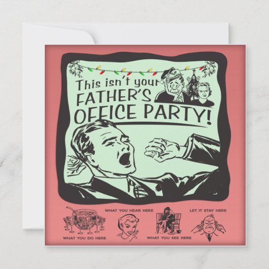 おもしろいなオフィスの休日のパーティ! 招待状 (正面)