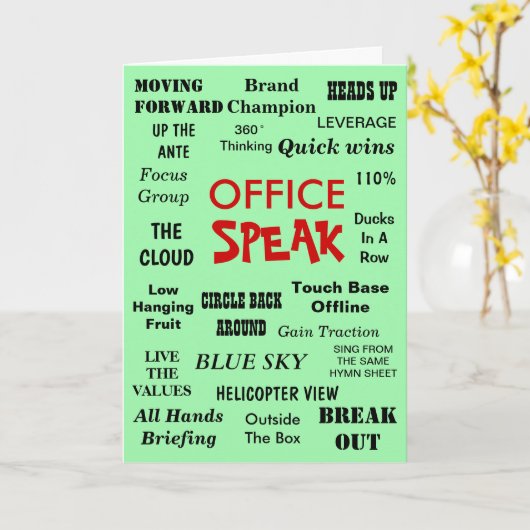 おもしろいなオフィス管理専門語-誕生日の去ること カード (黄色い花)