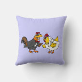おもしろいなオンドリの新郎および雌鶏の花嫁の結婚式 クッション (裏面)
