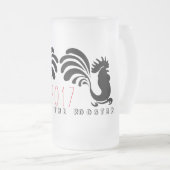 おもしろいなオンドリの旧正月2017年のFガラスのマグ フロストグラスビールジョッキ (正面右)