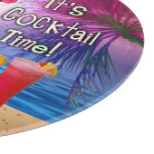 おもしろいなオンドリの鶏のカクテルの熱帯ビーチの海 カッティングボード (角)