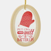 おもしろいなオーブンのミットの料理用のベーキングのクリスマスのオーナメント セラミックオーナメント (正面)