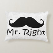 おもしろいなカップルのクッション、氏権利、右の夫人常に アクセントクッション (裏面)