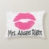 おもしろいなカップルのクッション、氏権利、右の夫人常に アクセントクッション (正面)