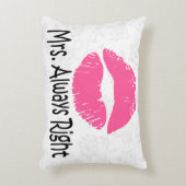 おもしろいなカップルのクッション、氏権利、右の夫人常に アクセントクッション (正面(垂直))