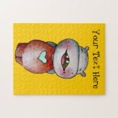 おもしろいなカバのカスタマイズ可能なパズル ジグソーパズル (横)