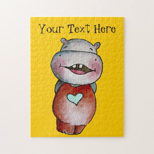 おもしろいなカバのカスタマイズ可能なパズル ジグソーパズル (縦)