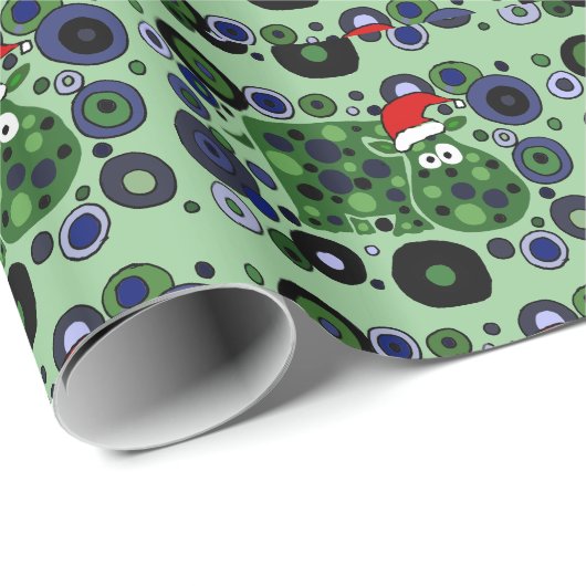 おもしろいなカバの抽象芸術のクリスマスの芸術の包装紙 ラッピングペーパー (ロールコーナー)