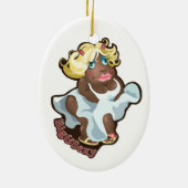 おもしろいなカバの特性を持つオーナメント セラミックオーナメント (裏面)