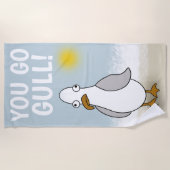 おもしろいなカモメカモメの行きます ビーチタオル (正面)