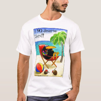 おもしろいなカラスのビーチの休暇 Tシャツ