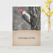 おもしろいなキツツキのバースデー・カード カード (黄色い花)