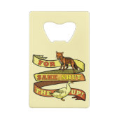 おもしろいなキツネのアヒル動物のしゃれ クレジットカード栓抜き (裏面)