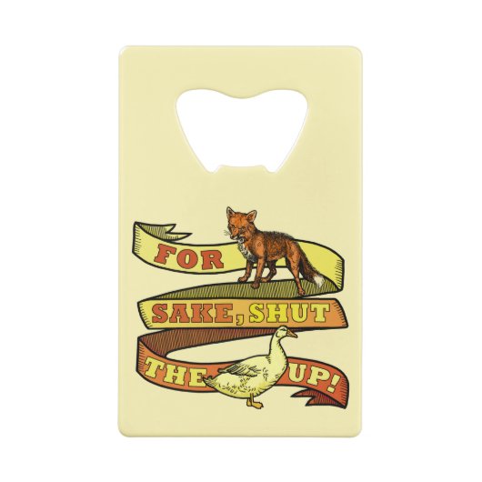 おもしろいなキツネのアヒル動物のしゃれ クレジットカード栓抜き (裏面)