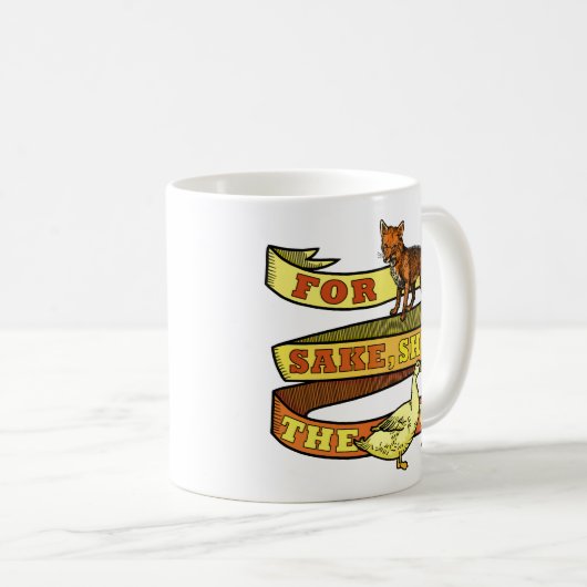 おもしろいなキツネのアヒル動物のしゃれ コーヒーマグカップ (正面右)