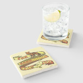 おもしろいなキツネのアヒル動物のしゃれ ストーンコースター (横)