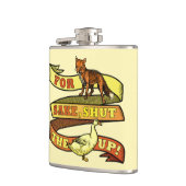 おもしろいなキツネのアヒル動物のしゃれ フラスク (左)