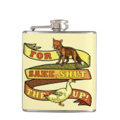 おもしろいなキツネのアヒル動物のしゃれ フラスク (正面)