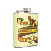 おもしろいなキツネのアヒル動物のしゃれ フラスク (右)