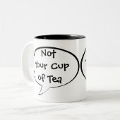 おもしろいなキャプション引用文のギフトのマグ ツートーンマグカップ (正面左)