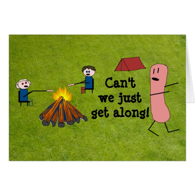 おもしろいなキャンプのホットドッグカード (正面横)