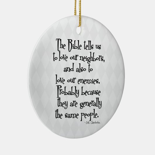 おもしろいなキリスト教の宗教引用文GK Chesterton セラミックオーナメント (右)