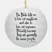 おもしろいなキリスト教の宗教引用文GK Chesterton セラミックオーナメント (裏面)