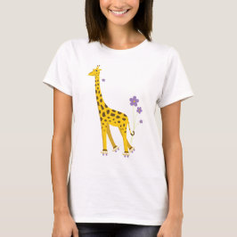 おもしろいなキリンのローラースケートで滑る Tシャツ