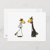 おもしろいなキリンの新郎新婦の結婚式の漫画 ポストカード (正面/裏面)