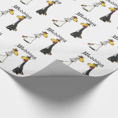 おもしろいなキリンの新郎新婦の結婚式の漫画 ラッピングペーパー (角)