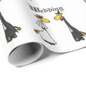 おもしろいなキリンの新郎新婦の結婚式の漫画 ラッピングペーパー (ロールコーナー)