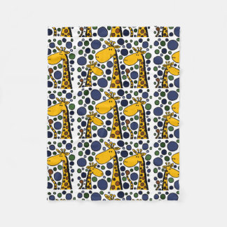 おもしろいなキリン家族の抽象美術のフリースブランケット フリースブランケット